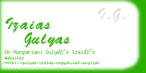 izaias gulyas business card